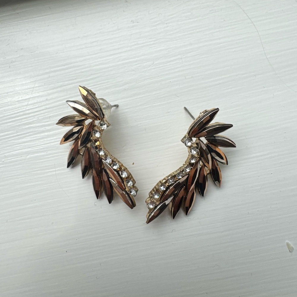 Gold & Silver Wing Earrings - Picture 4 of 4